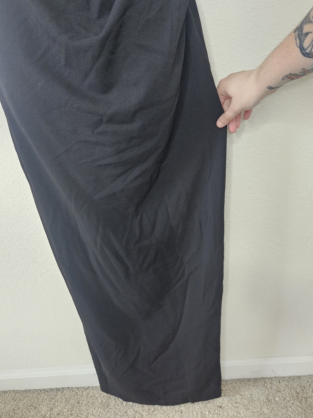 YH & Co Criselda One Shoulder Maxi Dress Black Formal Gown Size 8 NWT - Picture 11 of 15